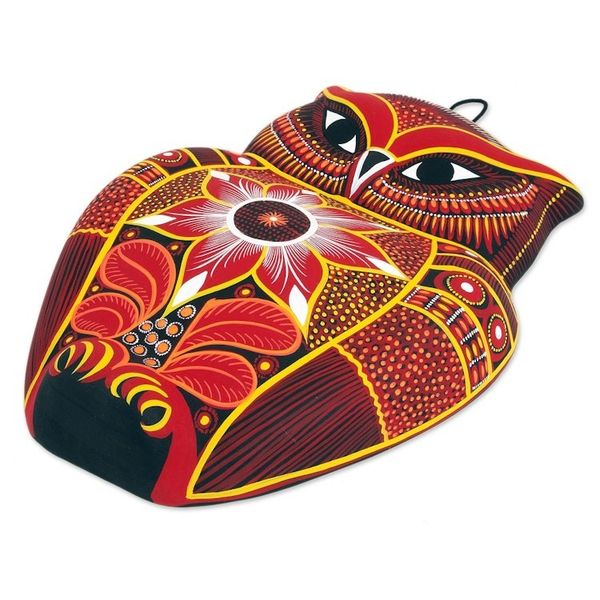 Alternate image for Hand Painted Ceramic Owl Wall Art from Mexico Wild Owl