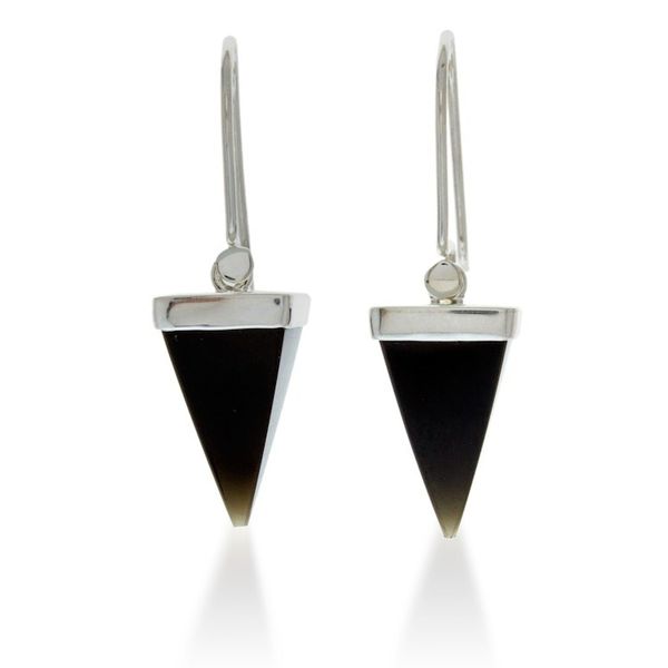 Alternate image for Taxco Silver Natural Onyx Pyramid-Themed Dangle Earrings Posh Pyramid