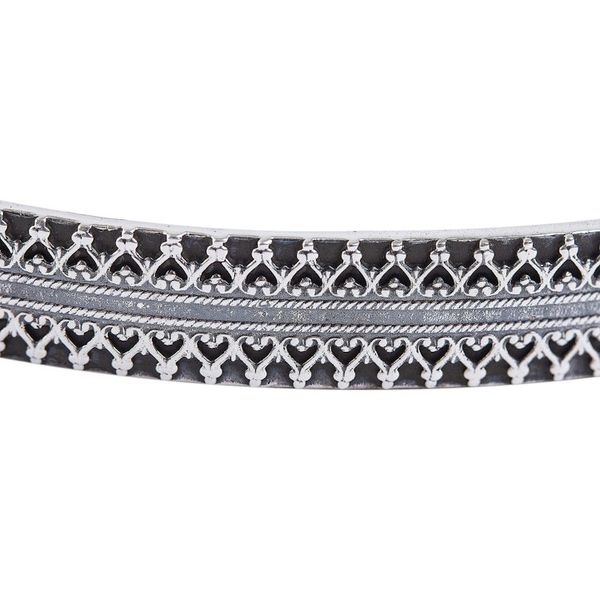 Alternate image for Handcrafted Signed Fine Silver Cuff Bracelet 6.5 Inch Moorish Mexico