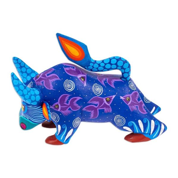Alternate image for Handpainted Copal Wood Alebrije Bull Sculpture Oaxaca Bull