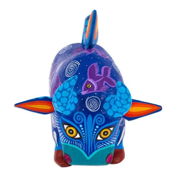 Alternate image for Handpainted Copal Wood Alebrije Bull Sculpture Oaxaca Bull