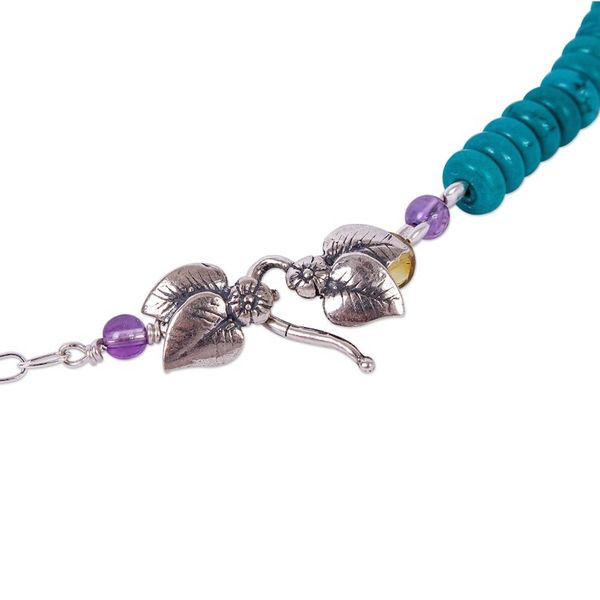 Alternate image for Dragonfly Pendant Beaded Necklace from Mexico Dragonfly Embrace
