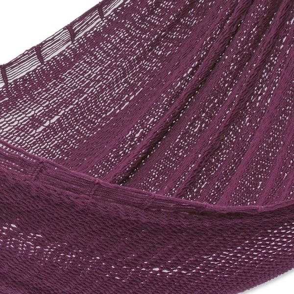 Alternate image for Hand Woven Cotton Rope Hammock Single Uxmal Mulberry
