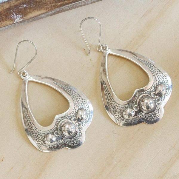 Alternate image for Hand Cast Sterling Silver Dangle Earrings Mysterious Moment