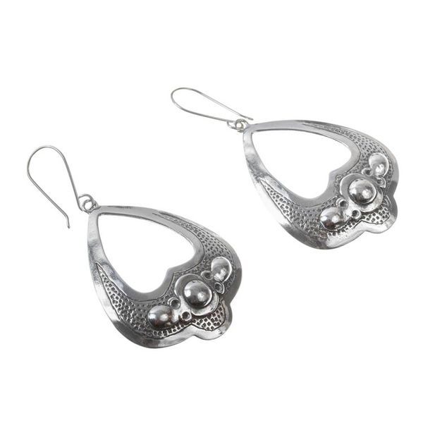 Alternate image for Hand Cast Sterling Silver Dangle Earrings Mysterious Moment