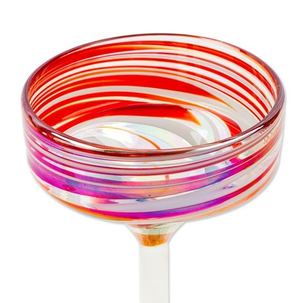 Alternate image for Set of 4 Eco-Friendly Red Handblown Margarita Glasses Sophisticated Enchantment