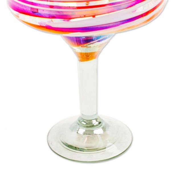 Alternate image for Set of 4 Eco-Friendly Red Handblown Margarita Glasses Sophisticated Enchantment