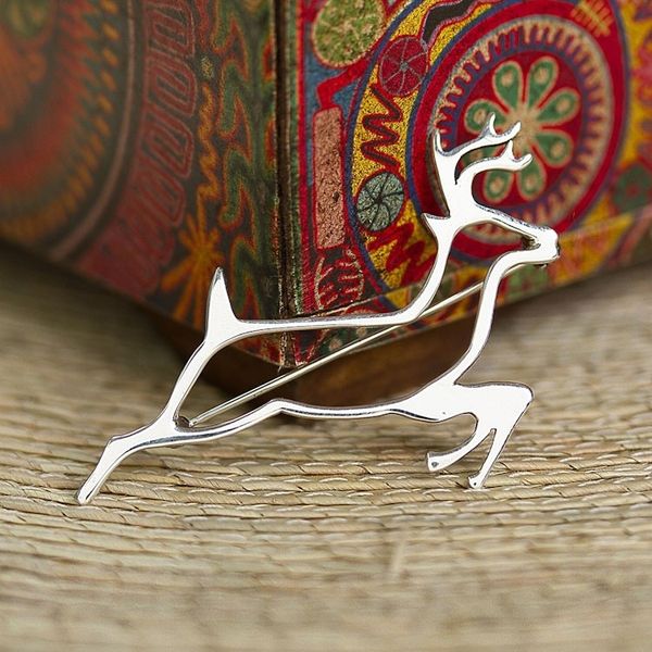 Alternate image for Sterling Silver Brooch Pin Taxco Artisan Jewelry Deer Protector