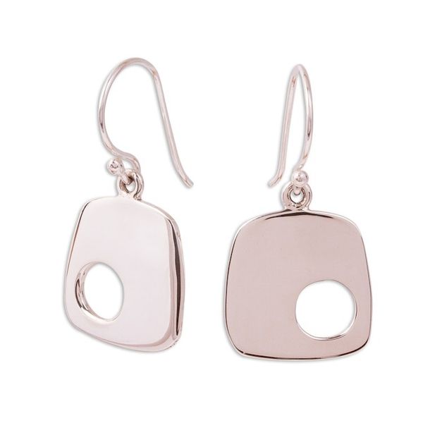 Alternate image for Modern 950 Silver Dangle Earrings from Mexico Abstract Idea