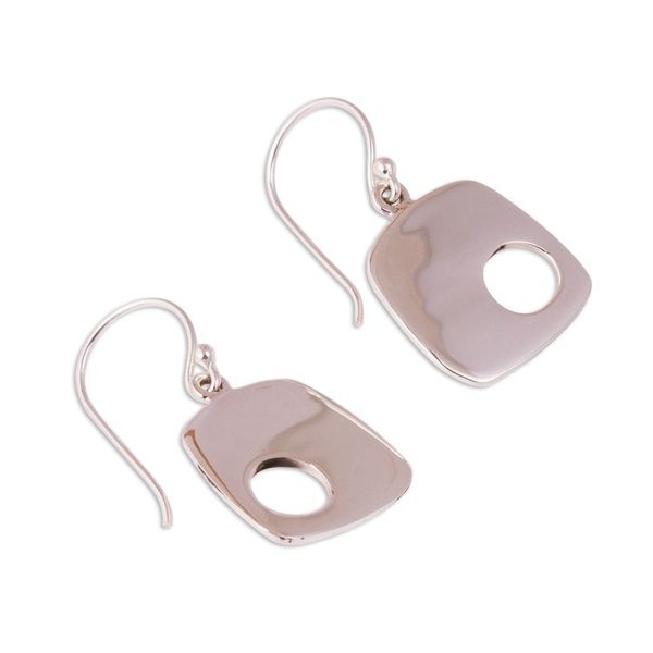 Alternate image for Modern 950 Silver Dangle Earrings from Mexico Abstract Idea
