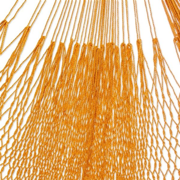 Alternate image for Amber Brown Tasseled Cotton Hammock Double from Mexico Veranda in Honey