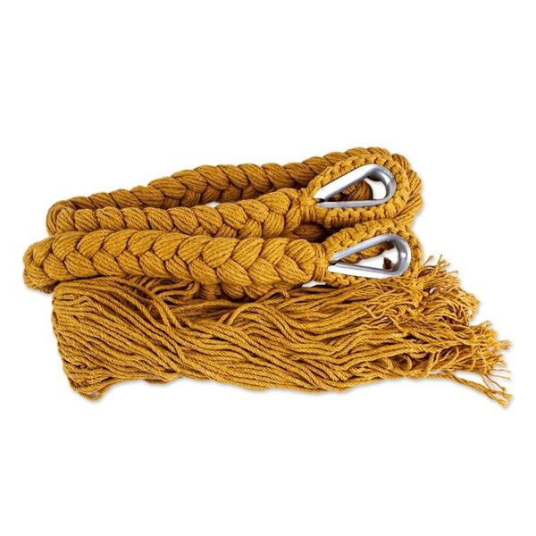 Alternate image for Amber Brown Tasseled Cotton Hammock Double from Mexico Veranda in Honey