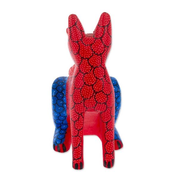 Alternate image for Hand-Carved and Hand-Painted Wood Fox Alebrije Figurine Colorful Fox
