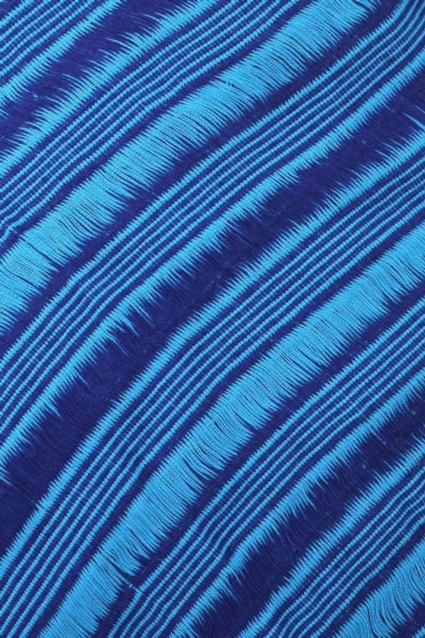 Alternate image for Striped Cotton Scarf in Cerulean and Royal Blue from Mexico Between Ocean Waves