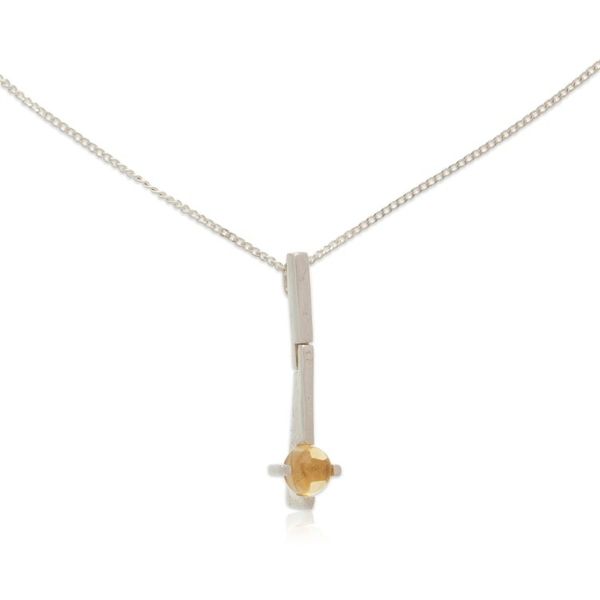 Alternate image for Citrine and Sterling Silver Pendant Necklace Made in Mexico Joyous Future