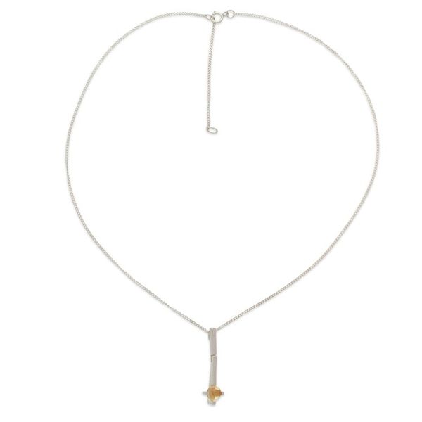 Alternate image for Citrine and Sterling Silver Pendant Necklace Made in Mexico Joyous Future