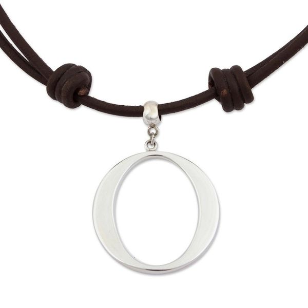 Alternate image for Taxco Sterling Silver Circle Pendant Necklace from Mexico Droplets of Life
