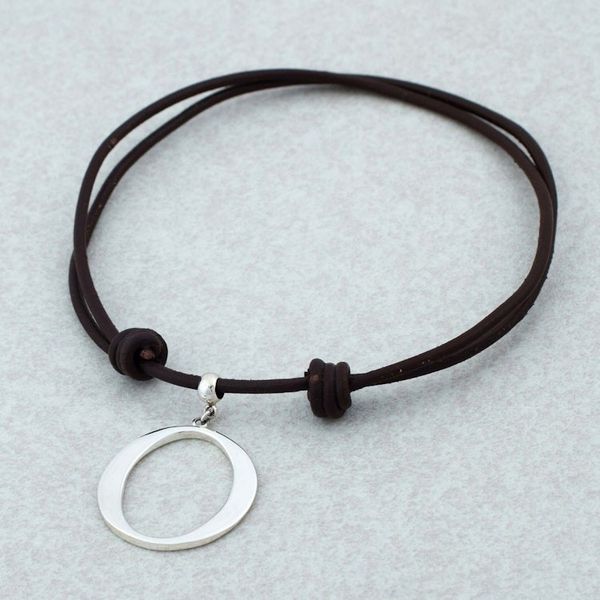 Alternate image for Taxco Sterling Silver Circle Pendant Necklace from Mexico Droplets of Life