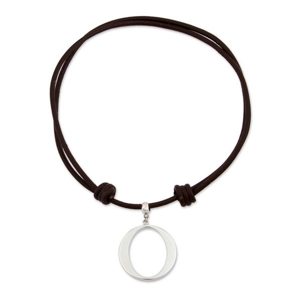 Alternate image for Taxco Sterling Silver Circle Pendant Necklace from Mexico Droplets of Life