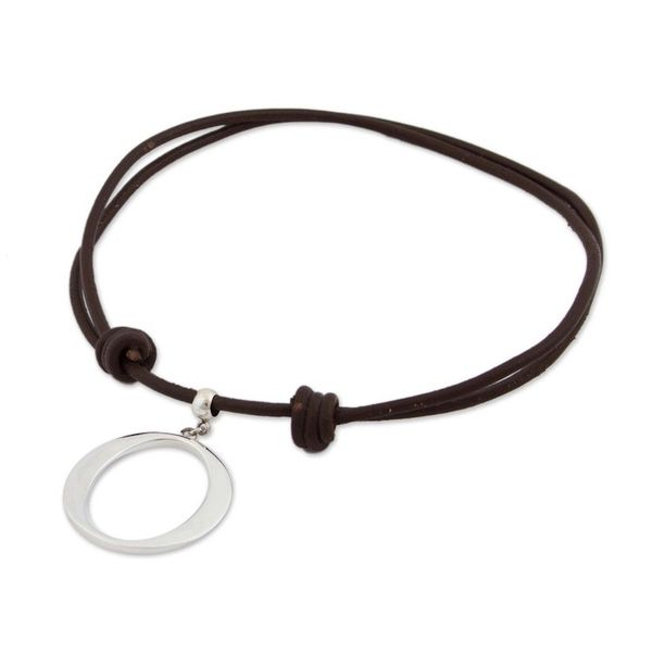 Alternate image for Taxco Sterling Silver Circle Pendant Necklace from Mexico Droplets of Life