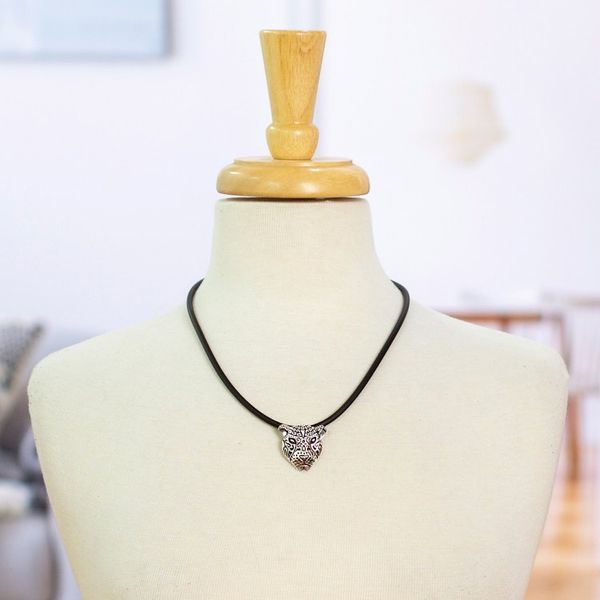 Alternate image for Sterling Silver Spotted Jaguar Pendant Necklace from Mexico Stylized Jaguar