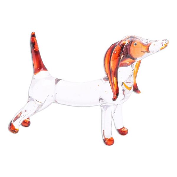 Alternate image for Handblown Brown Glass Dachshund Dog Figurine Courage Dachshund
