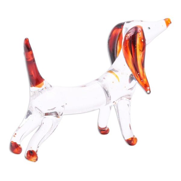 Alternate image for Handblown Brown Glass Dachshund Dog Figurine Courage Dachshund