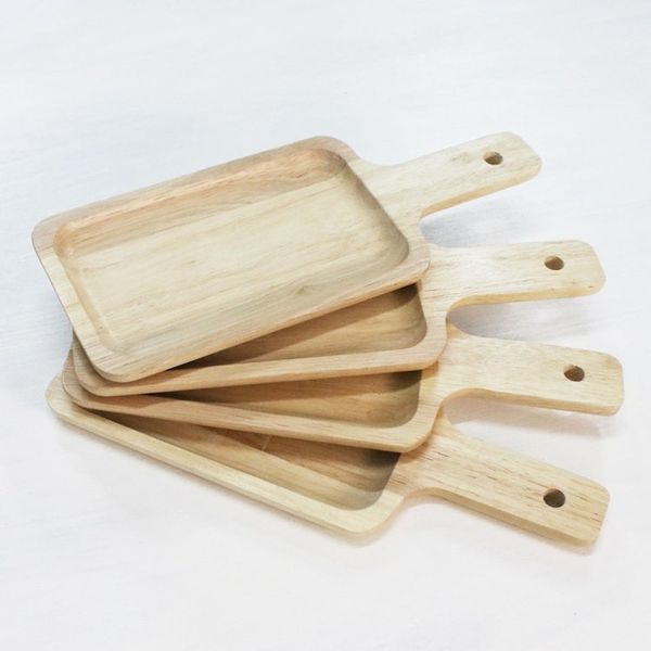 Alternate image for 4 Artisan Crafted Wood Serving Boards Handcarved in Thailand Natures Treats