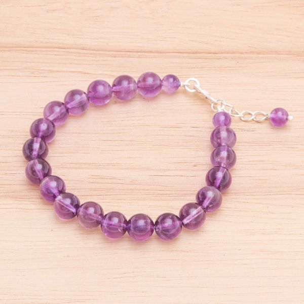 Alternate image for Amethyst and Karen Silver Beaded Bracelet Sweet Night in Purple