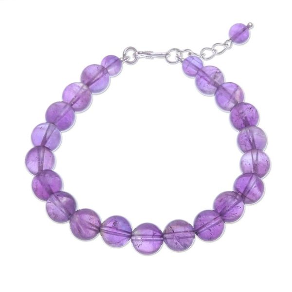 Alternate image for Amethyst and Karen Silver Beaded Bracelet Sweet Night in Purple