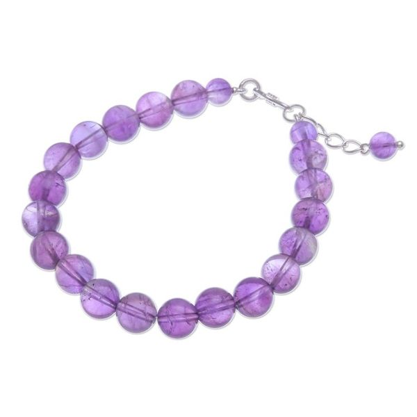 Alternate image for Amethyst and Karen Silver Beaded Bracelet Sweet Night in Purple