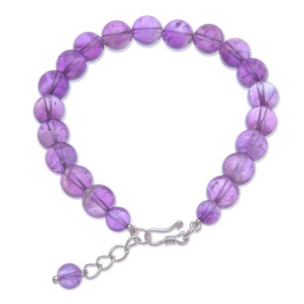 Alternate image for Amethyst and Karen Silver Beaded Bracelet Sweet Night in Purple