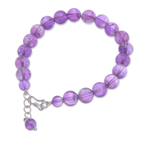 Alternate image for Amethyst and Karen Silver Beaded Bracelet Sweet Night in Purple