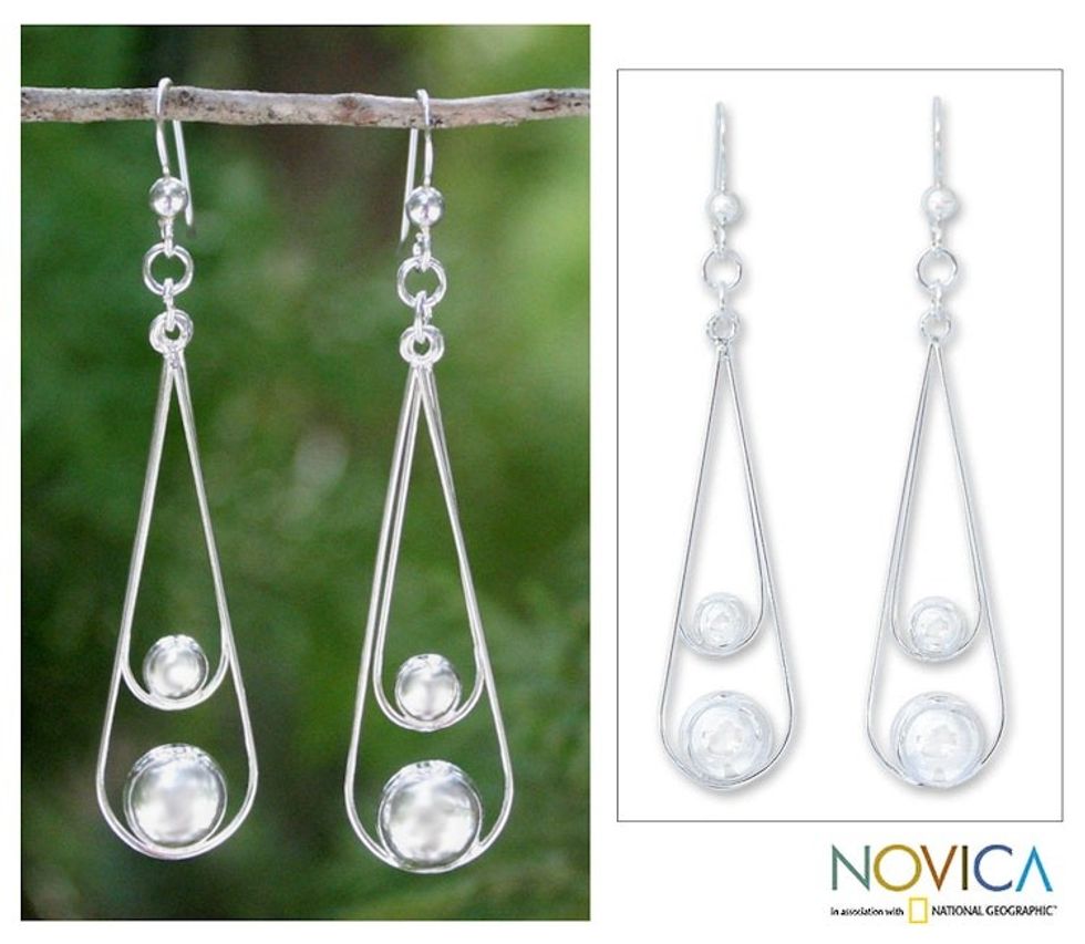 Modern Sterling Silver Dangle Earrings 'Empathy'