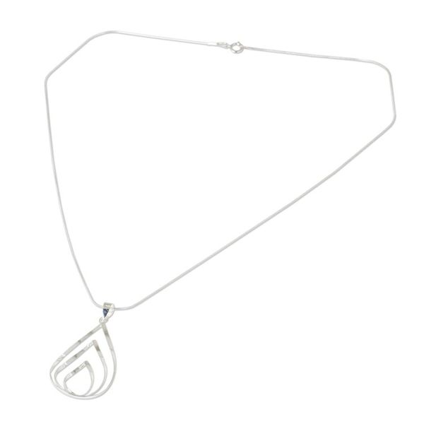 Alternate image for Polished Sterling 925 Fair Trade Pendant Necklace Lotus Flame