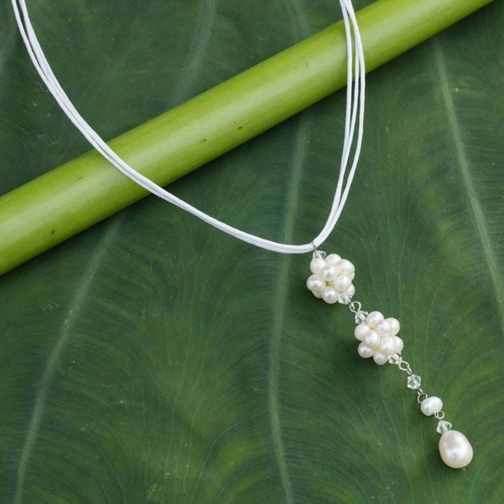 Pearl Choker Necklace 'Floral Elegance'