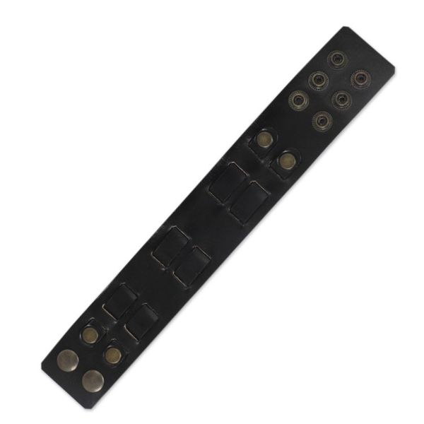 Alternate image for Black Leather Wristband Bracelet for Men Artisan Jewelry Rugged Weave in Black