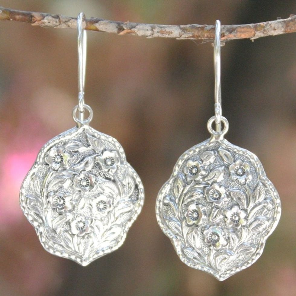 Sterling Silver Flower Earrings 'Spring Bouquet'