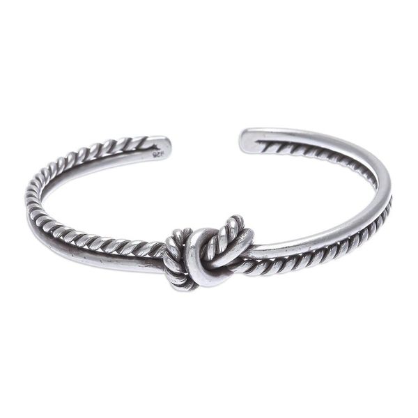 Alternate image for Knotted Sterling Silver Cuff Bracelet Both Sides