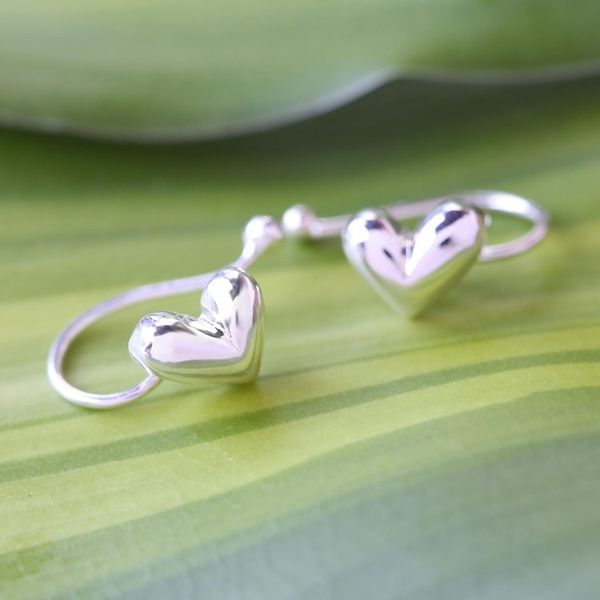 Alternate image for Sterling Silver Heart Ear Cuffs Artisan Crafted in Thailand Demure Hearts