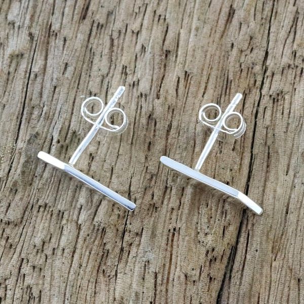 Alternate image for Sterling Silver Geometric Drop Earrings from Thailand Parallelogram Shimmer