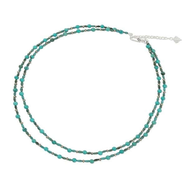 Alternate image for Thai Handcrafted Beaded Necklace with Silver Clasp Exotic Blue Allure
