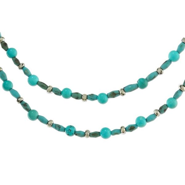 Alternate image for Thai Handcrafted Beaded Necklace with Silver Clasp Exotic Blue Allure