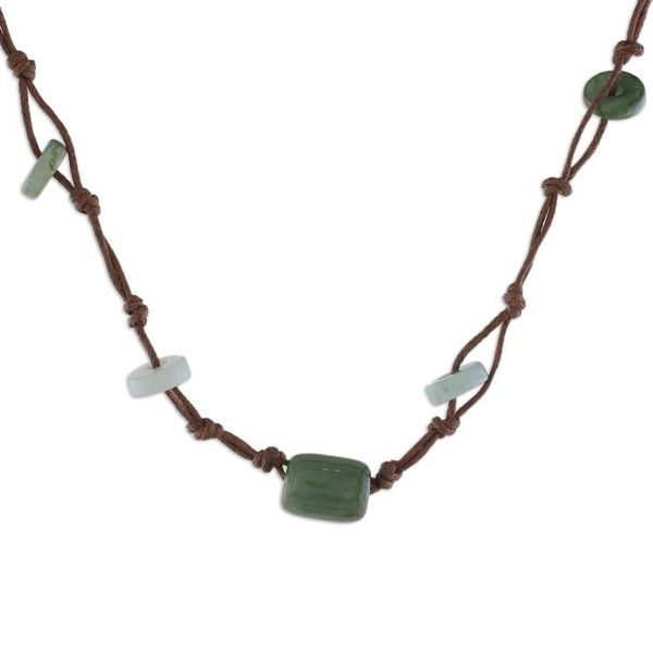 Alternate image for Beaded Jade Necklace Harmonious Life