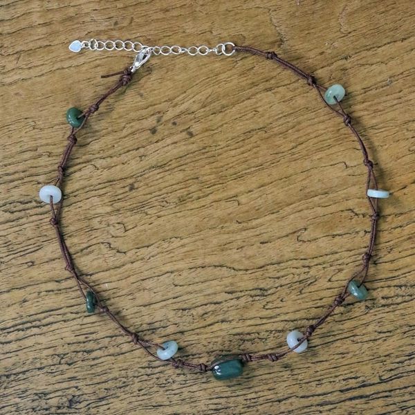 Alternate image for Beaded Jade Necklace Harmonious Life