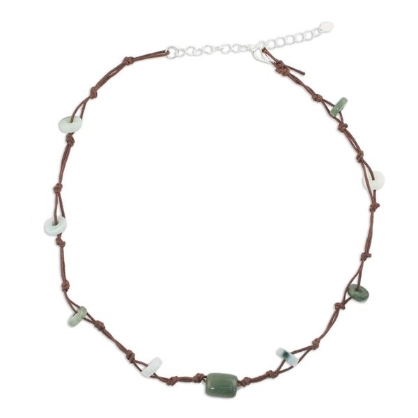 Alternate image for Beaded Jade Necklace Harmonious Life