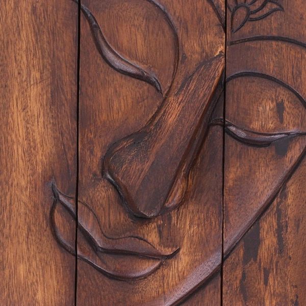 Alternate image for Set of 3 Raintree Wood Relief Panels Featuring Buddha Buddhas Grace
