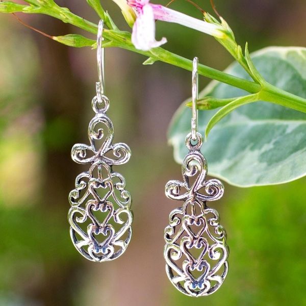 Alternate image for Sterling silver dangle earrings Thai Pineapple