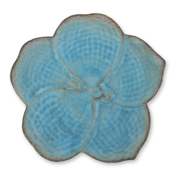 Alternate image for Handmade Floral Celadon Ceramic Salad Plate Turquoise Vanda