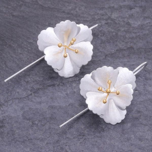 Alternate image for Thai Gold-Accented Sterling Silver Drop Earrings Ever-Blooming